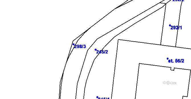 Parcela st. 245/2 v KÚ Uherčice u Znojma, Katastrální mapa