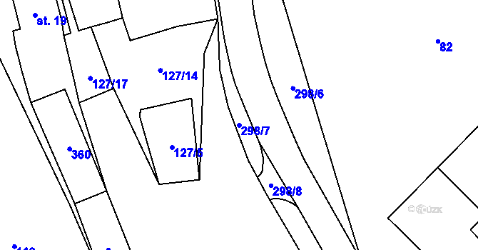 Parcela st. 298/7 v KÚ Uherčice u Znojma, Katastrální mapa