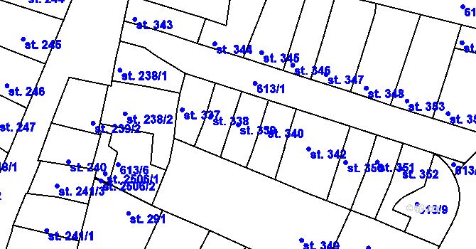 Parcela st. 339 v KÚ Uherské Hradiště, Katastrální mapa