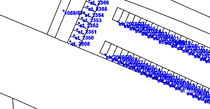 Parcela st. 2069/29 v KÚ Uherské Hradiště, Katastrální mapa