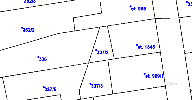 Parcela st. 337/2 v KÚ Uherské Hradiště, Katastrální mapa