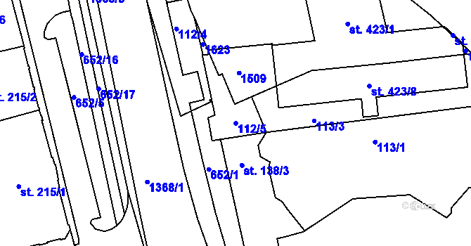 Parcela st. 112/5 v KÚ Uherské Hradiště, Katastrální mapa