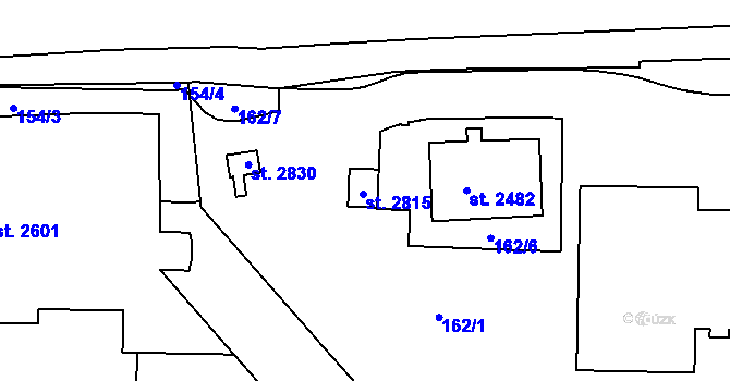 Parcela st. 162/9 v KÚ Uherské Hradiště, Katastrální mapa