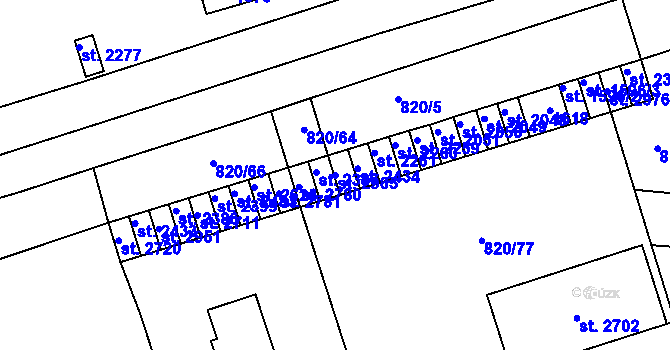 Parcela st. 2965 v KÚ Uherské Hradiště, Katastrální mapa