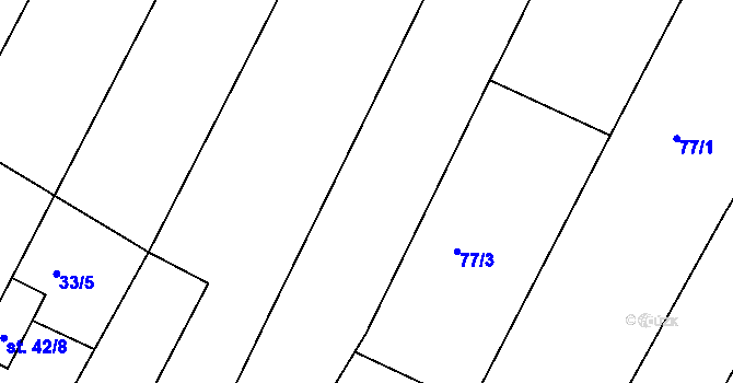 Parcela st. 78/4 v KÚ Sady, Katastrální mapa