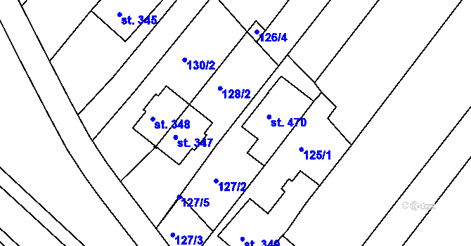 Parcela st. 127/4 v KÚ Sady, Katastrální mapa