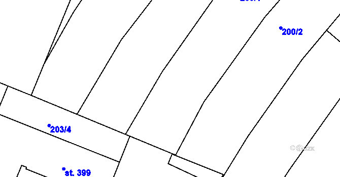Parcela st. 209/5 v KÚ Sady, Katastrální mapa