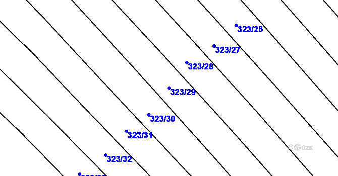 Parcela st. 323/29 v KÚ Sady, Katastrální mapa