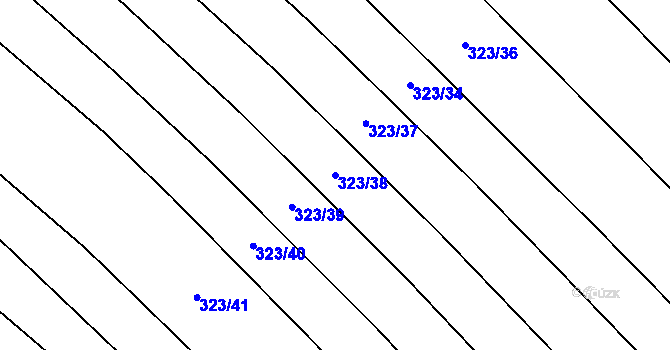 Parcela st. 323/38 v KÚ Sady, Katastrální mapa