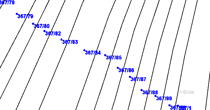 Parcela st. 367/85 v KÚ Sady, Katastrální mapa