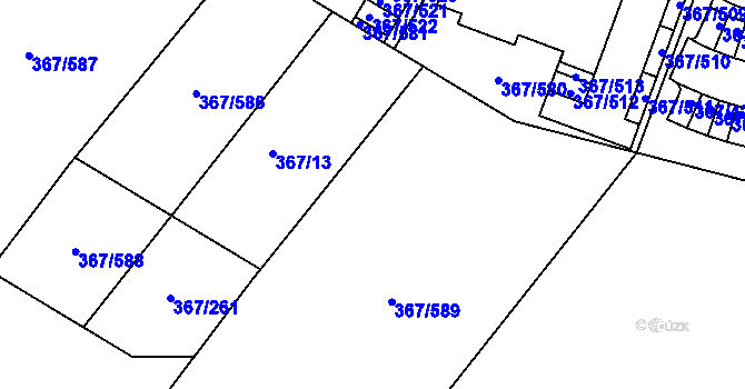 Parcela st. 367/112 v KÚ Sady, Katastrální mapa