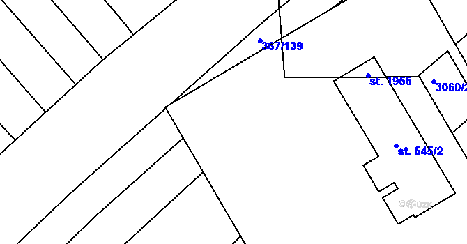 Parcela st. 367/141 v KÚ Sady, Katastrální mapa