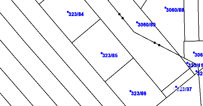 Parcela st. 323/85 v KÚ Sady, Katastrální mapa