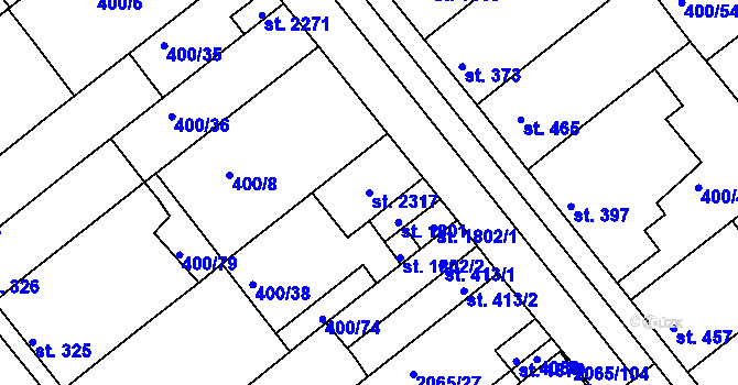 Parcela st. 2317 v KÚ Mařatice, Katastrální mapa