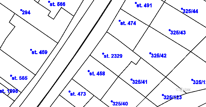 Parcela st. 2329 v KÚ Mařatice, Katastrální mapa