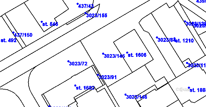 Parcela st. 3023/145 v KÚ Mařatice, Katastrální mapa