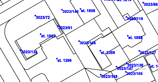 Parcela st. 3023/146 v KÚ Mařatice, Katastrální mapa
