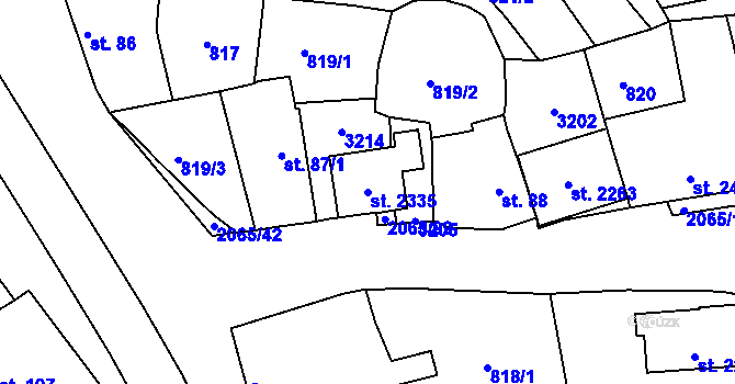 Parcela st. 2335 v KÚ Mařatice, Katastrální mapa