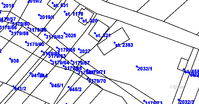 Parcela st. 17 v KÚ Mařatice, Katastrální mapa