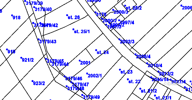 Parcela st. 24 v KÚ Mařatice, Katastrální mapa