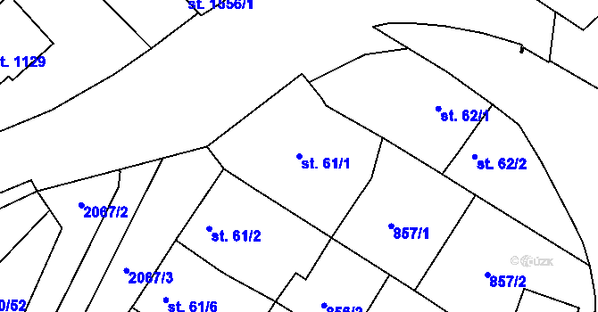 Parcela st. 61/1 v KÚ Mařatice, Katastrální mapa