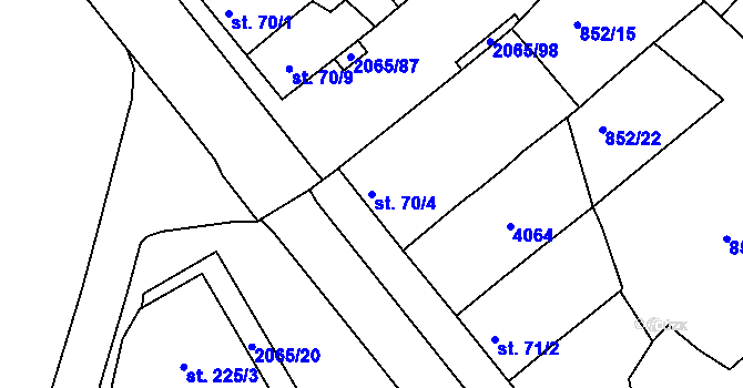 Parcela st. 70/4 v KÚ Mařatice, Katastrální mapa