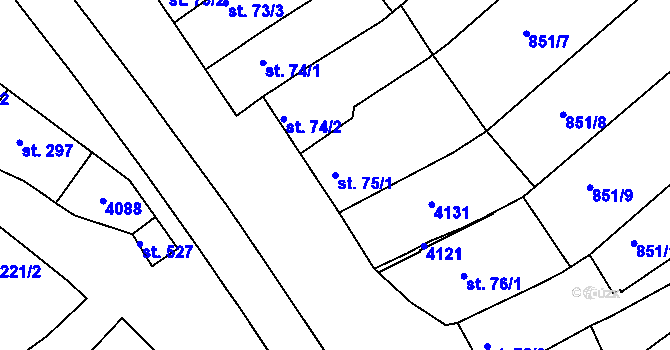 Parcela st. 75/1 v KÚ Mařatice, Katastrální mapa