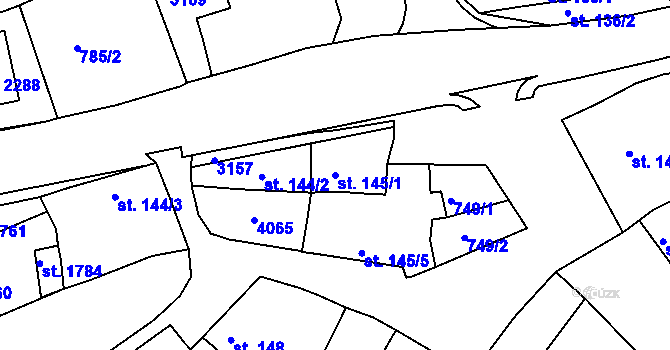 Parcela st. 145/1 v KÚ Mařatice, Katastrální mapa