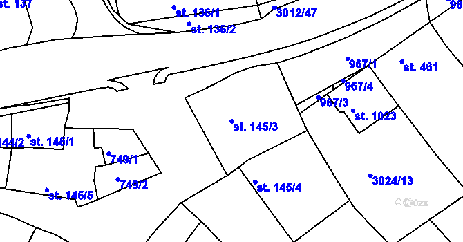 Parcela st. 145/3 v KÚ Mařatice, Katastrální mapa