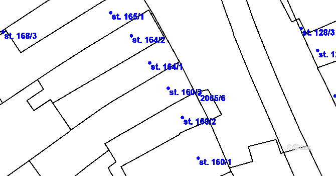 Parcela st. 160/3 v KÚ Mařatice, Katastrální mapa