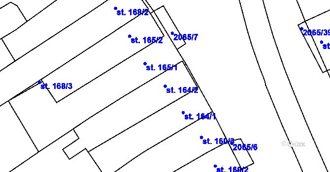 Parcela st. 164/2 v KÚ Mařatice, Katastrální mapa