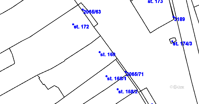 Parcela st. 169 v KÚ Mařatice, Katastrální mapa