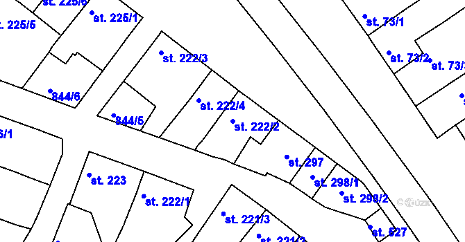 Parcela st. 222/2 v KÚ Mařatice, Katastrální mapa