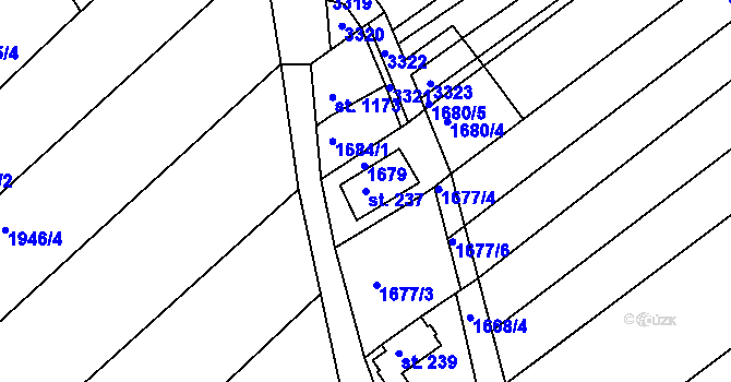 Parcela st. 237 v KÚ Mařatice, Katastrální mapa