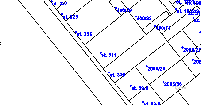 Parcela st. 311 v KÚ Mařatice, Katastrální mapa