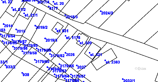 Parcela st. 320 v KÚ Mařatice, Katastrální mapa