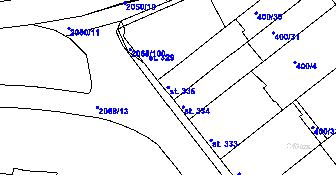 Parcela st. 335 v KÚ Mařatice, Katastrální mapa
