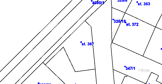 Parcela st. 367 v KÚ Mařatice, Katastrální mapa