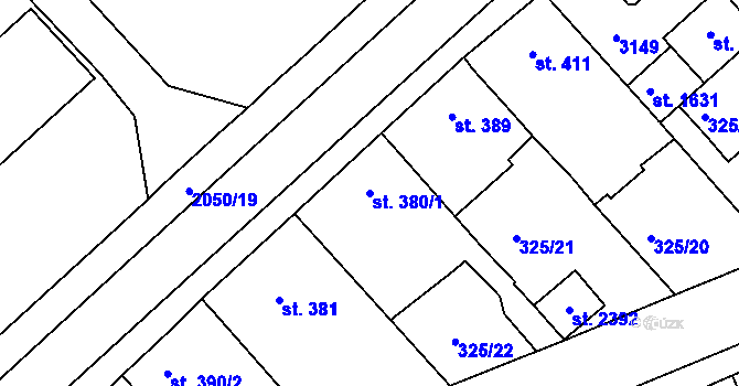 Parcela st. 380/1 v KÚ Mařatice, Katastrální mapa