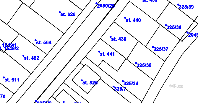 Parcela st. 441 v KÚ Mařatice, Katastrální mapa