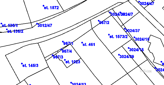 Parcela st. 461 v KÚ Mařatice, Katastrální mapa