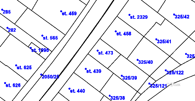 Parcela st. 473 v KÚ Mařatice, Katastrální mapa