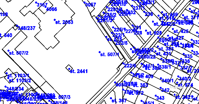Parcela st. 507/1 v KÚ Mařatice, Katastrální mapa