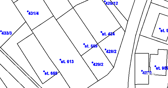 Parcela st. 559 v KÚ Mařatice, Katastrální mapa