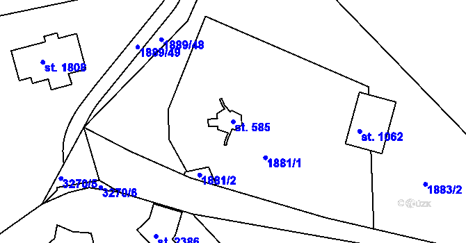 Parcela st. 585 v KÚ Mařatice, Katastrální mapa