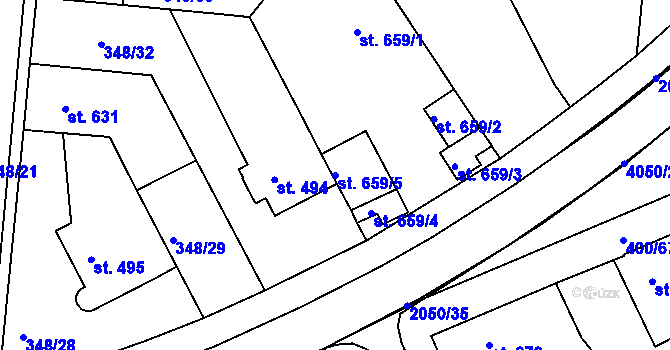 Parcela st. 659/5 v KÚ Mařatice, Katastrální mapa