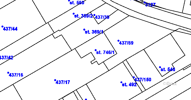 Parcela st. 746/1 v KÚ Mařatice, Katastrální mapa