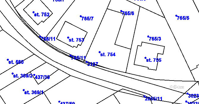 Parcela st. 754 v KÚ Mařatice, Katastrální mapa