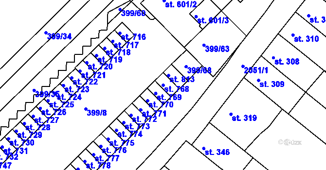 Parcela st. 768 v KÚ Mařatice, Katastrální mapa