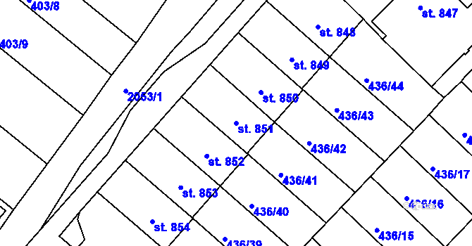 Parcela st. 851 v KÚ Mařatice, Katastrální mapa